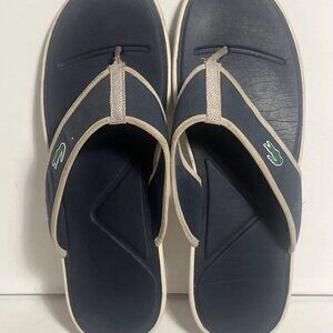 Lacoste L.30 Round Toe Flip Flops Sandals Navy Blue Size 17 US 15 UK